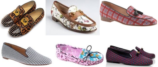 printed loafers